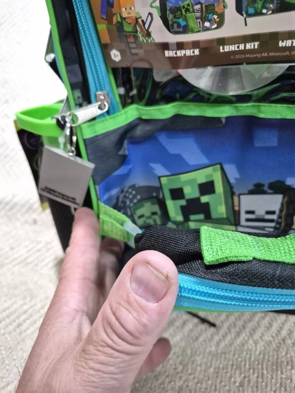Minecraft Kids Green and Blue Backpack - Official Minecraft Design